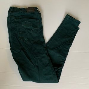 American Eagle Teal Jegging with knee rips  S. 4